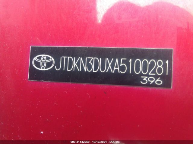 Photo 8 VIN: JTDKN3DUXA5100281 - TOYOTA PRIUS 