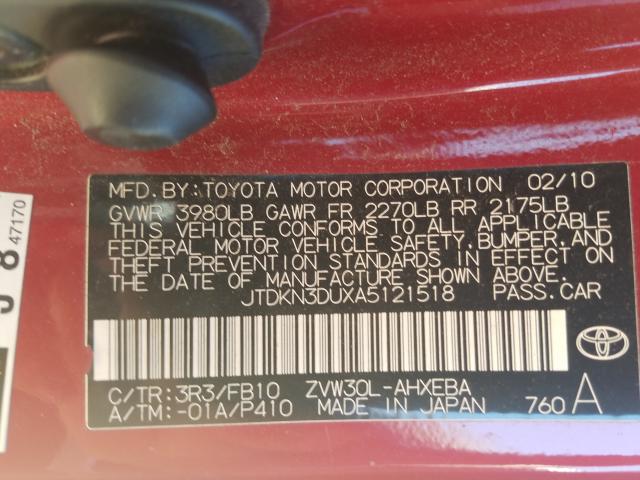 Photo 9 VIN: JTDKN3DUXA5121518 - TOYOTA PRIUS 