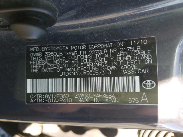 Photo 9 VIN: JTDKN3DUXB0257310 - TOYOTA PRIUS 