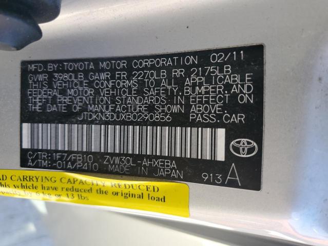 Photo 11 VIN: JTDKN3DUXB0290856 - TOYOTA PRIUS 