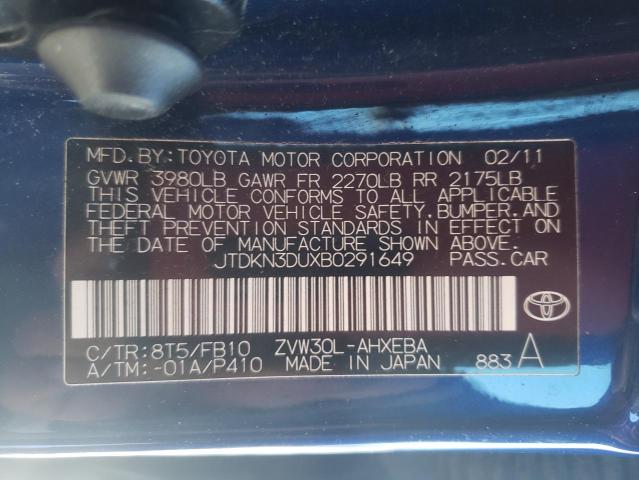 Photo 11 VIN: JTDKN3DUXB0291649 - TOYOTA PRIUS 