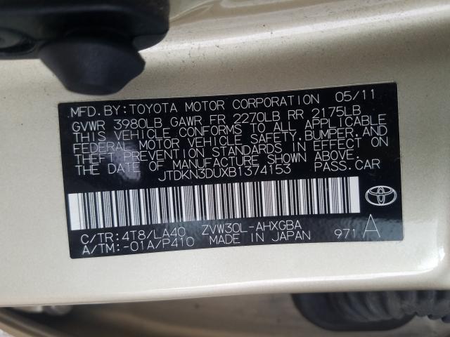 Photo 9 VIN: JTDKN3DUXB1374153 - TOYOTA PRIUS 