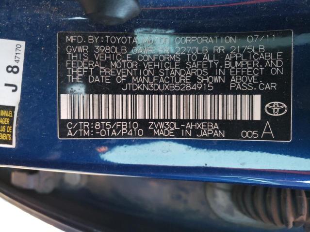 Photo 9 VIN: JTDKN3DUXB5284915 - TOYOTA PRIUS 