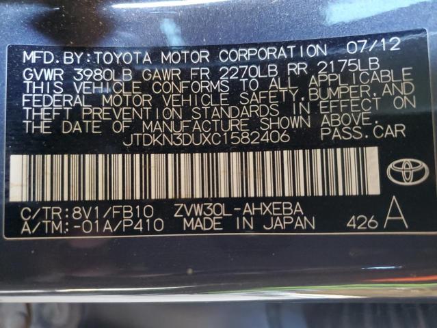 Photo 11 VIN: JTDKN3DUXC1582406 - TOYOTA PRIUS 