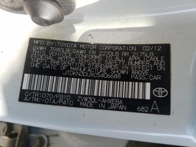 Photo 9 VIN: JTDKN3DUXC5406688 - TOYOTA PRIUS 