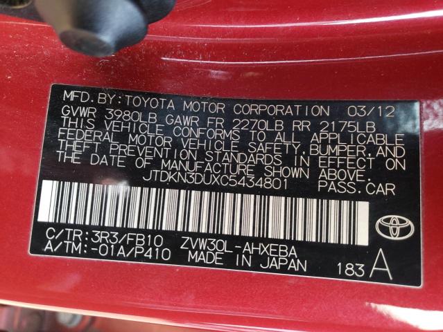 Photo 11 VIN: JTDKN3DUXC5434801 - TOYOTA PRIUS 