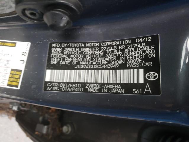 Photo 11 VIN: JTDKN3DUXC5443949 - TOYOTA PRIUS 