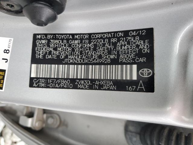 Photo 12 VIN: JTDKN3DUXC5449928 - TOYOTA PRIUS 