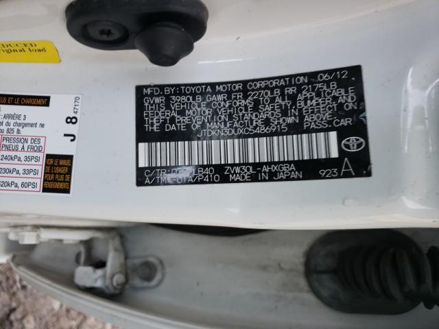 Photo 9 VIN: JTDKN3DUXC5486915 - TOYOTA PRIUS 