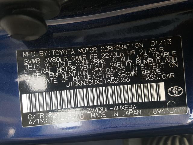 Photo 9 VIN: JTDKN3DUXD1652066 - TOYOTA PRIUS 