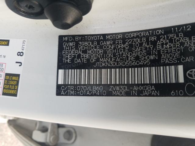 Photo 9 VIN: JTDKN3DUXD5560495 - TOYOTA PRIUS 