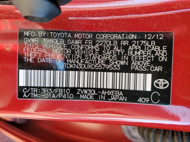 Photo 11 VIN: JTDKN3DUXD5579533 - TOYOTA PRIUS 