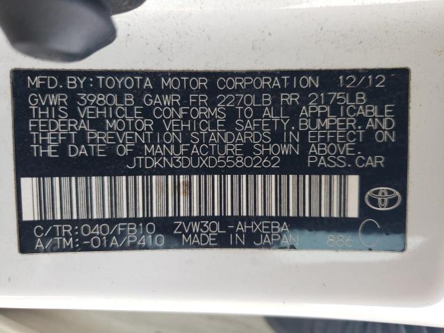 Photo 11 VIN: JTDKN3DUXD5580262 - TOYOTA PRIUS 