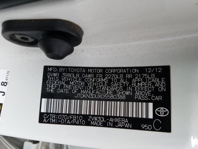 Photo 9 VIN: JTDKN3DUXD5580388 - TOYOTA PRIUS 