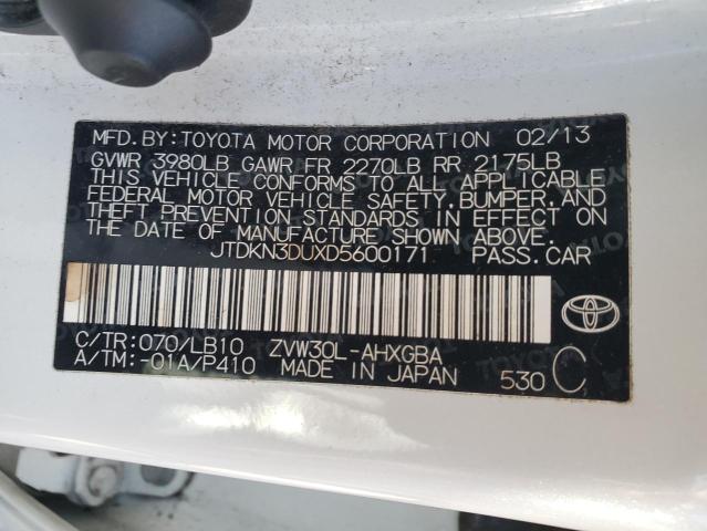 Photo 12 VIN: JTDKN3DUXD5600171 - TOYOTA PRIUS 