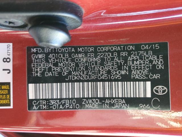 Photo 11 VIN: JTDKN3DUXF0451695 - TOYOTA PRIUS 