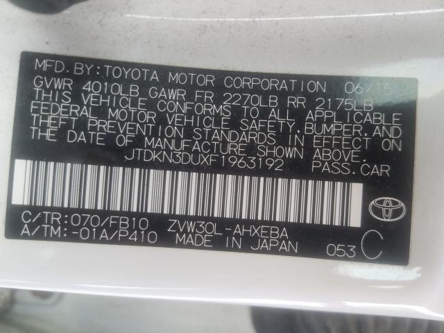 Photo 9 VIN: JTDKN3DUXF1963192 - TOYOTA PRIUS 