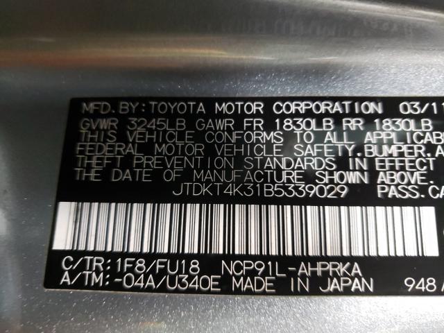 Photo 9 VIN: JTDKT4K31B5339029 - TOYOTA YARIS 