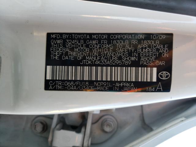 Photo 9 VIN: JTDKT4K33A5295789 - TOYOTA YARIS 