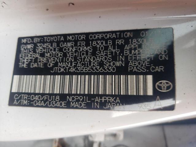 Photo 11 VIN: JTDKT4K35B5336330 - TOYOTA YARIS 