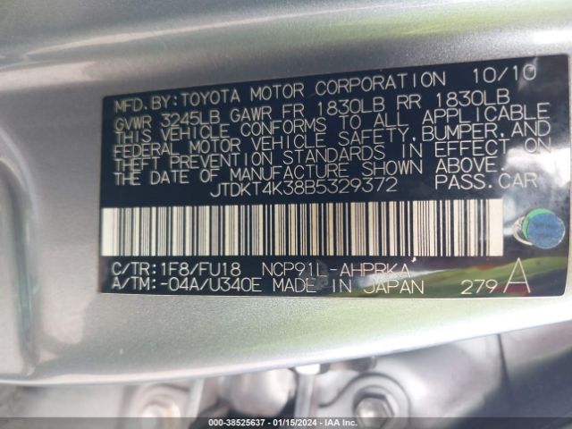 Photo 8 VIN: JTDKT4K38B5329372 - TOYOTA YARIS 