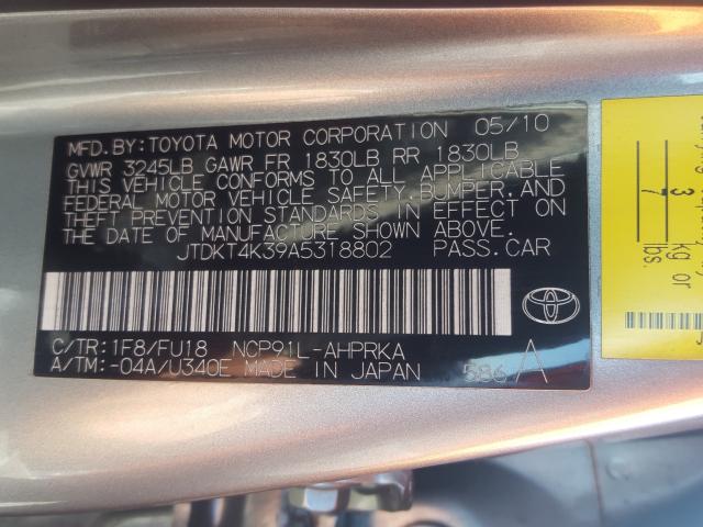 Photo 9 VIN: JTDKT4K39A5318802 - TOYOTA YARIS 