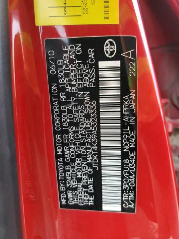 Photo 12 VIN: JTDKT4K39A5323336 - TOYOTA YARIS 