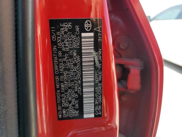 Photo 11 VIN: JTDKT4K39B5339389 - TOYOTA YARIS 