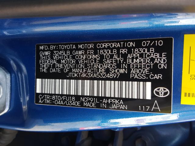 Photo 9 VIN: JTDKT4K3XA5324897 - TOYOTA YARIS 