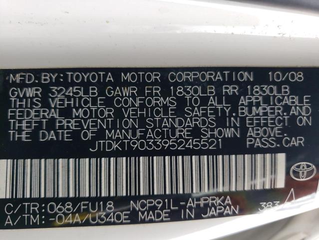 Photo 11 VIN: JTDKT903395245521 - TOYOTA YARIS 