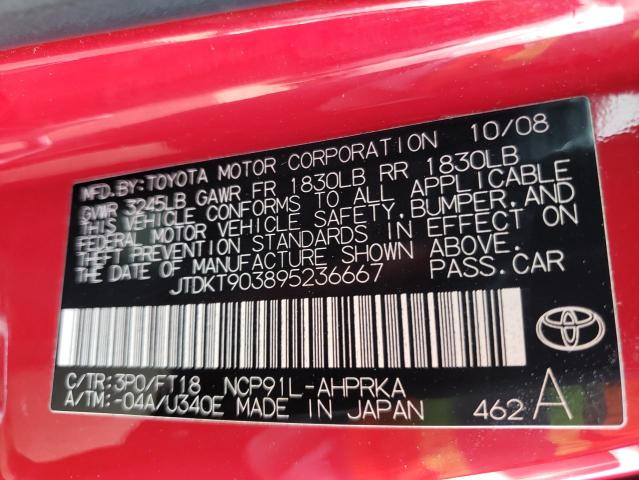 Photo 9 VIN: JTDKT903895236667 - TOYOTA YARIS 