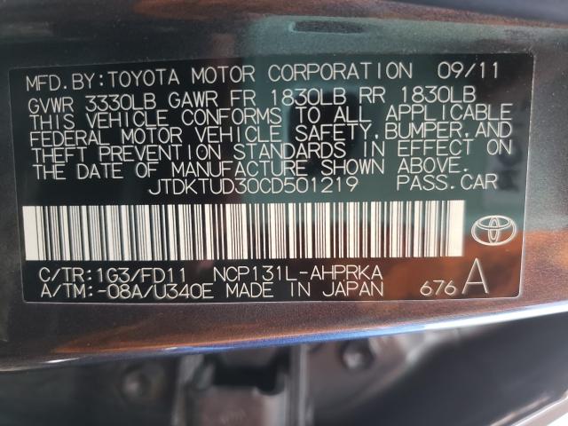 Photo 9 VIN: JTDKTUD30CD501219 - TOYOTA YARIS 