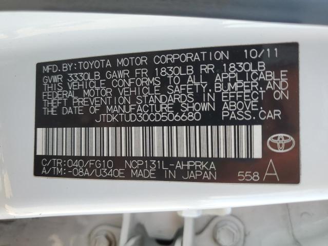 Photo 11 VIN: JTDKTUD30CD506680 - TOYOTA YARIS 