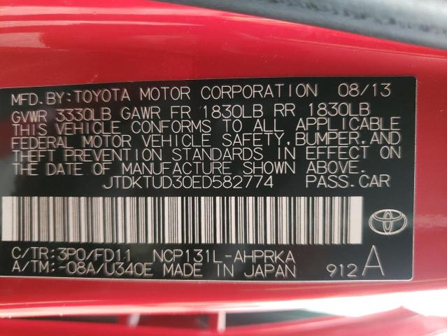 Photo 11 VIN: JTDKTUD30ED582774 - TOYOTA YARIS 