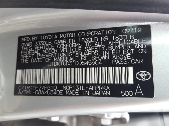 Photo 9 VIN: JTDKTUD31DD545604 - TOYOTA YARIS 