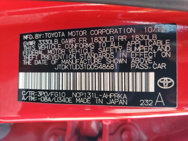 Photo 12 VIN: JTDKTUD31DD548681 - TOYOTA YARIS 