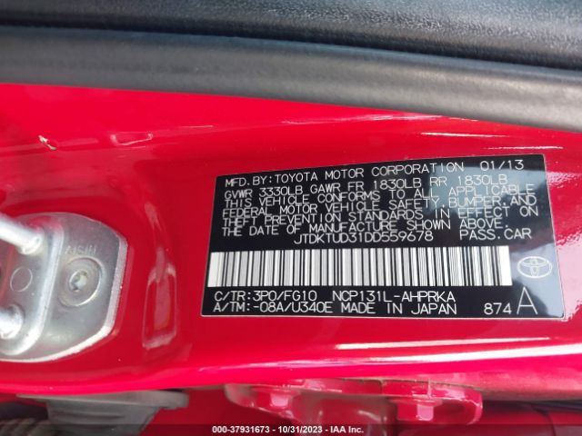 Photo 8 VIN: JTDKTUD31DD559678 - TOYOTA YARIS 