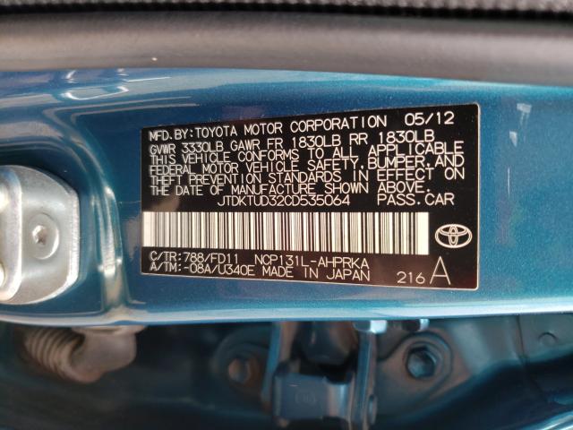 Photo 9 VIN: JTDKTUD32CD535064 - TOYOTA YARIS 