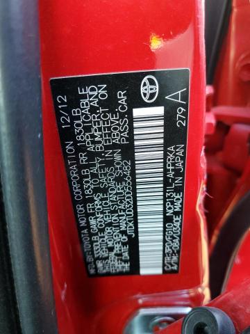 Photo 9 VIN: JTDKTUD32DD556482 - TOYOTA YARIS 