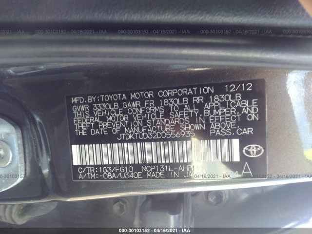 Photo 8 VIN: JTDKTUD32DD556935 - TOYOTA YARIS 