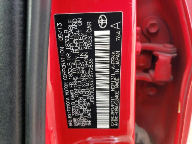 Photo 11 VIN: JTDKTUD33DD572836 - TOYOTA YARIS 