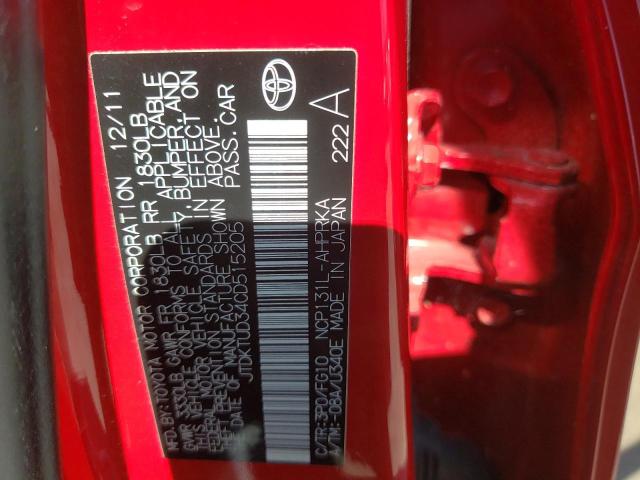 Photo 9 VIN: JTDKTUD34CD515205 - TOYOTA YARIS 