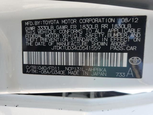 Photo 12 VIN: JTDKTUD34CD541559 - TOYOTA YARIS 