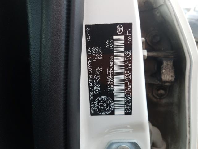 Photo 9 VIN: JTDKTUD37CD534086 - TOYOTA YARIS 