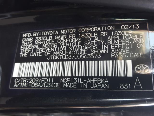 Photo 9 VIN: JTDKTUD37DD563573 - TOYOTA YARIS 