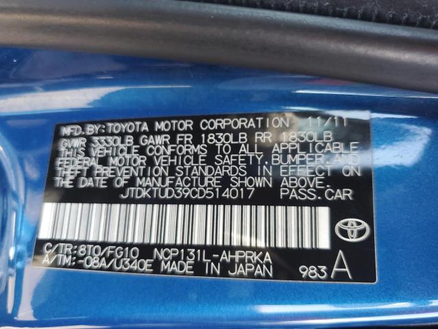 Photo 11 VIN: JTDKTUD39CD514017 - TOYOTA YARIS 