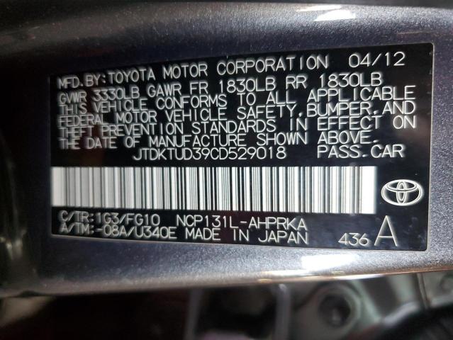 Photo 11 VIN: JTDKTUD39CD529018 - TOYOTA YARIS 