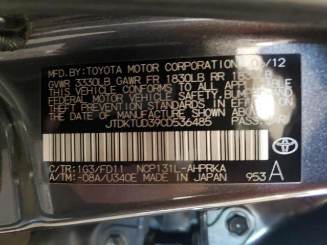 Photo 11 VIN: JTDKTUD39CD536485 - TOYOTA YARIS 