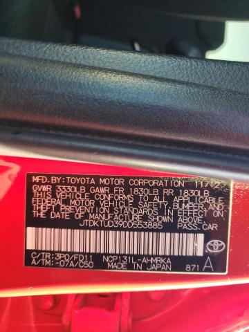 Photo 12 VIN: JTDKTUD39DD553885 - TOYOTA YARIS 