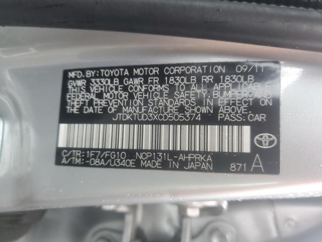 Photo 11 VIN: JTDKTUD3XCD505374 - TOYOTA YARIS 